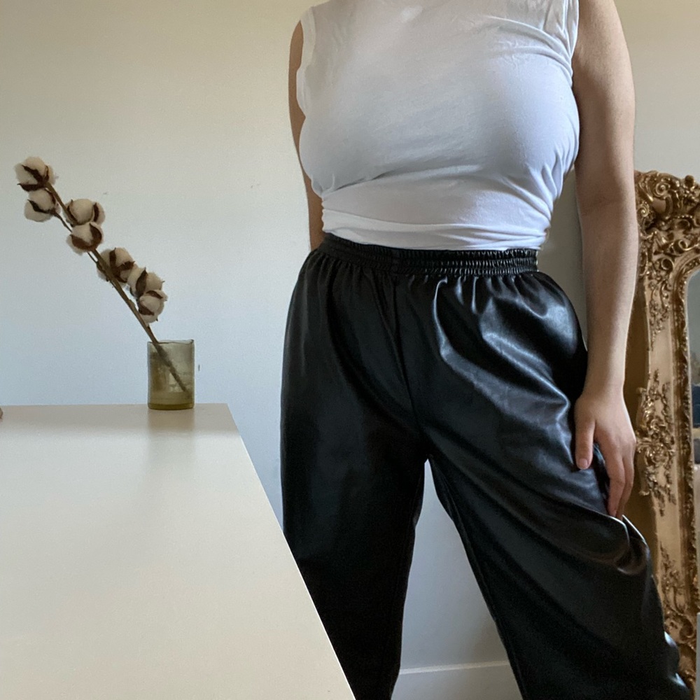 Missguided leather joggers